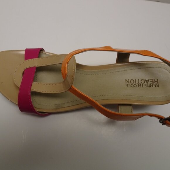 Kenneth Cole reaction beige, pink, orange Sandals 7.5 M - Picture 4 of 6